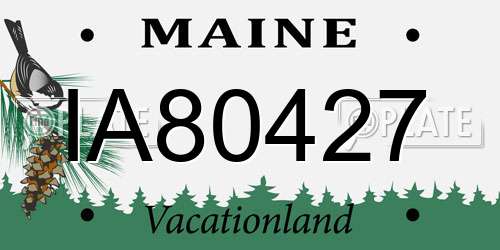 IA80427 Maine License Plate