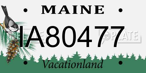 IA80477 Maine License Plate