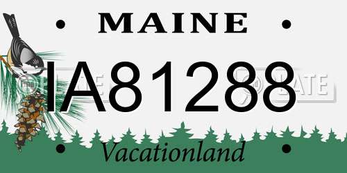 IA81288 Maine License Plate