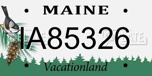 IA85326 Maine License Plate