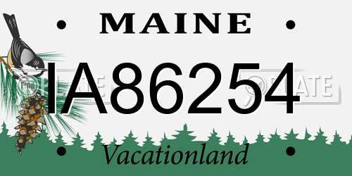 IA86254 Maine License Plate