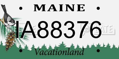 IA88376 Maine License Plate