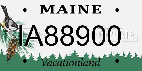 IA88900 Maine License Plate