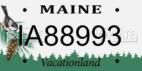 IA88993 Maine License Plate