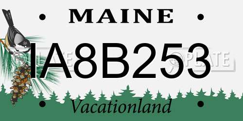 IA8B253 Maine License Plate