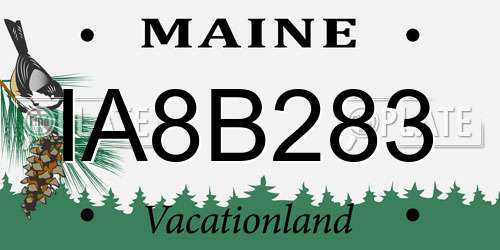 IA8B283 Maine License Plate