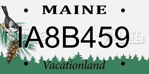 IA8B459 Maine License Plate
