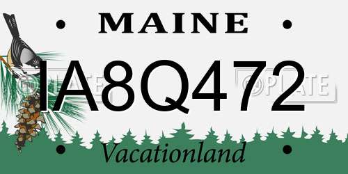 IA8Q472 Maine License Plate