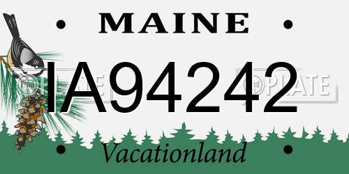 IA94242 Maine License Plate