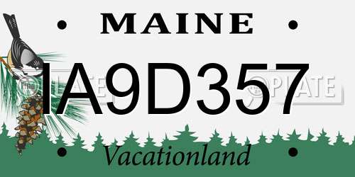 IA9D357 Maine License Plate