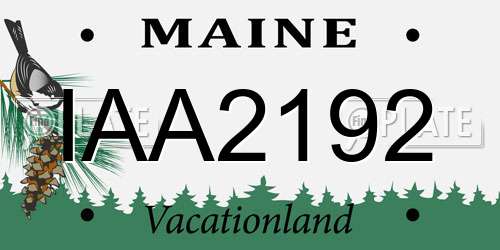IAA2192 Maine License Plate