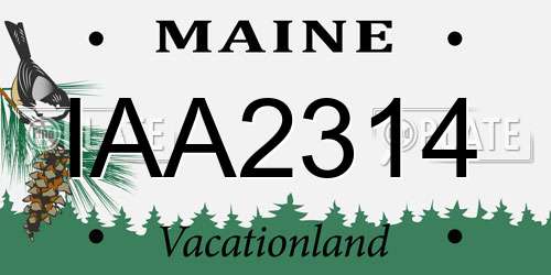 IAA2314 Maine License Plate