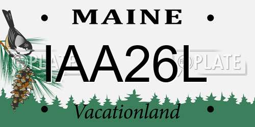 IAA26L Maine License Plate