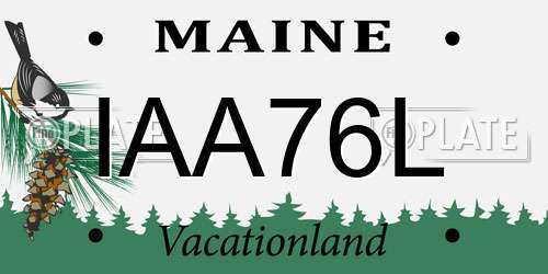 IAA76L Maine License Plate