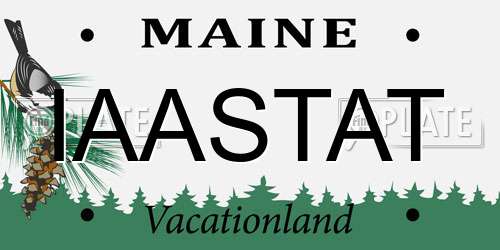 IAASTAT Maine License Plate