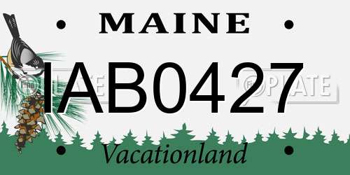 IAB0427 Maine License Plate