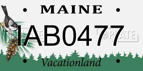 IAB0477 Maine License Plate