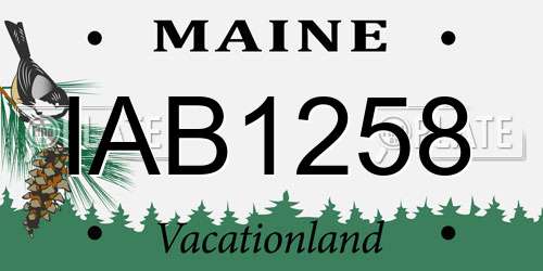 IAB1258 Maine License Plate