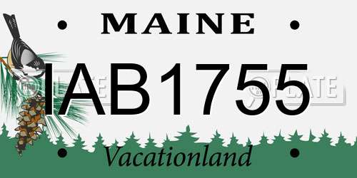 IAB1755 Maine License Plate