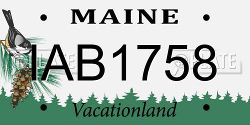 IAB1758 Maine License Plate