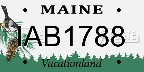 IAB1788 Maine License Plate