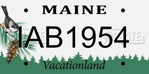 IAB1954 Maine License Plate