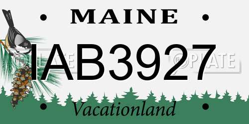 IAB3927 Maine License Plate