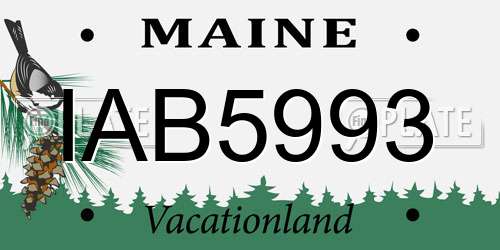 IAB5993 Maine License Plate
