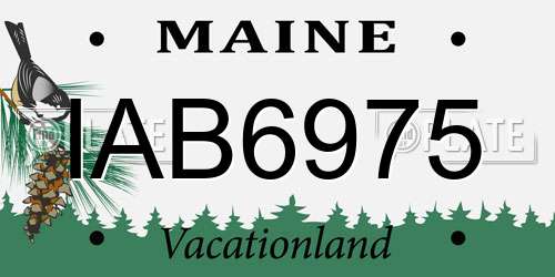 IAB6975 Maine License Plate