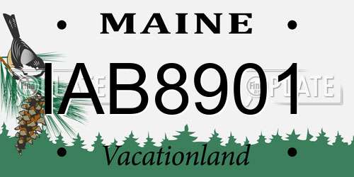 IAB8901 Maine License Plate