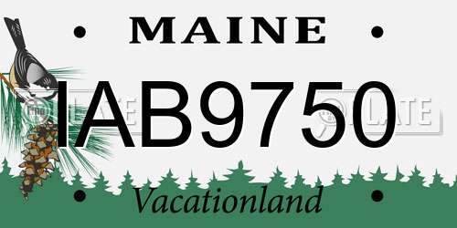 IAB9750 Maine License Plate