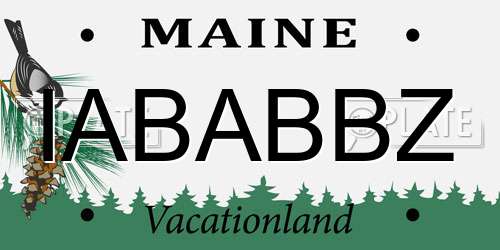 IABABBZ Maine License Plate