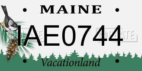 IAE0744 Maine License Plate