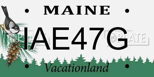 IAE47G Maine License Plate