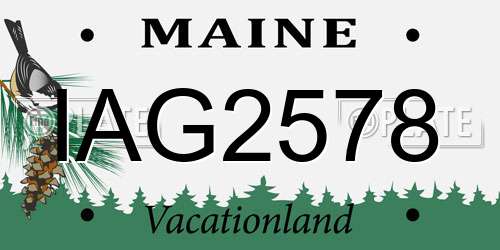 IAG2578 Maine License Plate