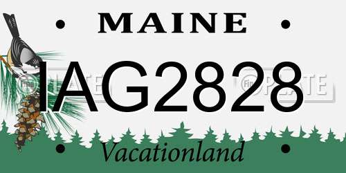 IAG2828 Maine License Plate