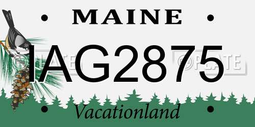 IAG2875 Maine License Plate
