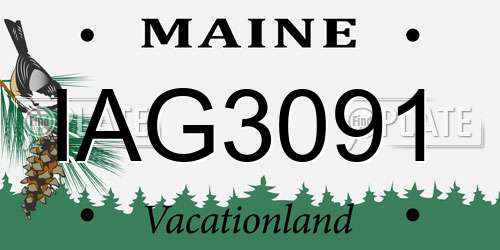 IAG3091 Maine License Plate