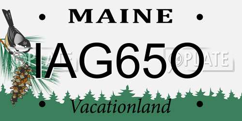 IAG65O Maine License Plate