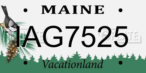 IAG7525 Maine License Plate