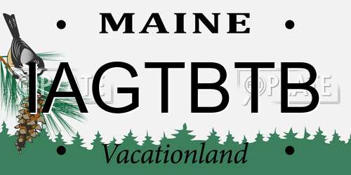 IAGTBTB Maine License Plate