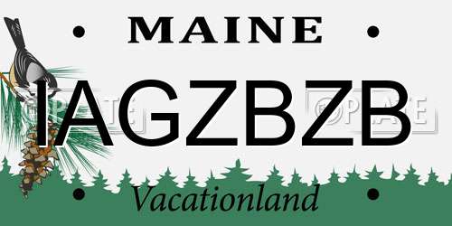 IAGZBZB Maine License Plate