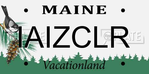 IAIZCLR Maine License Plate