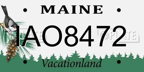 IAO8472 Maine License Plate