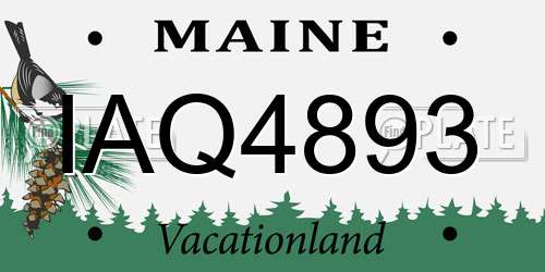 IAQ4893 Maine License Plate