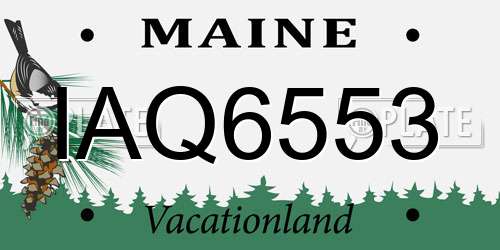 IAQ6553 Maine License Plate