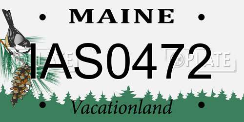 IAS0472 Maine License Plate