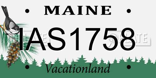 IAS1758 Maine License Plate