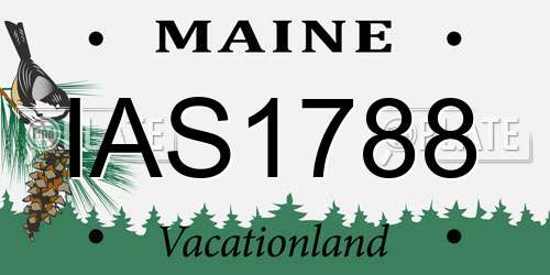 IAS1788 Maine License Plate