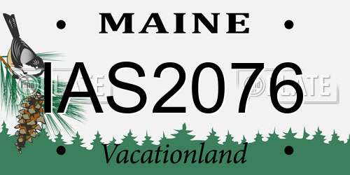 IAS2076 Maine License Plate